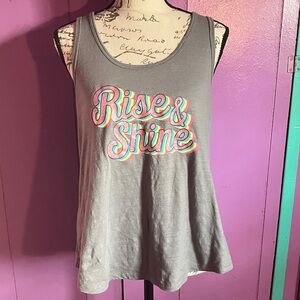 Secret Treasures Gray Tank Top with Colorful Print